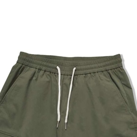 Mens Flap Pocket Drawstring Waist Cargo Pants gree - Picture 4 of 5